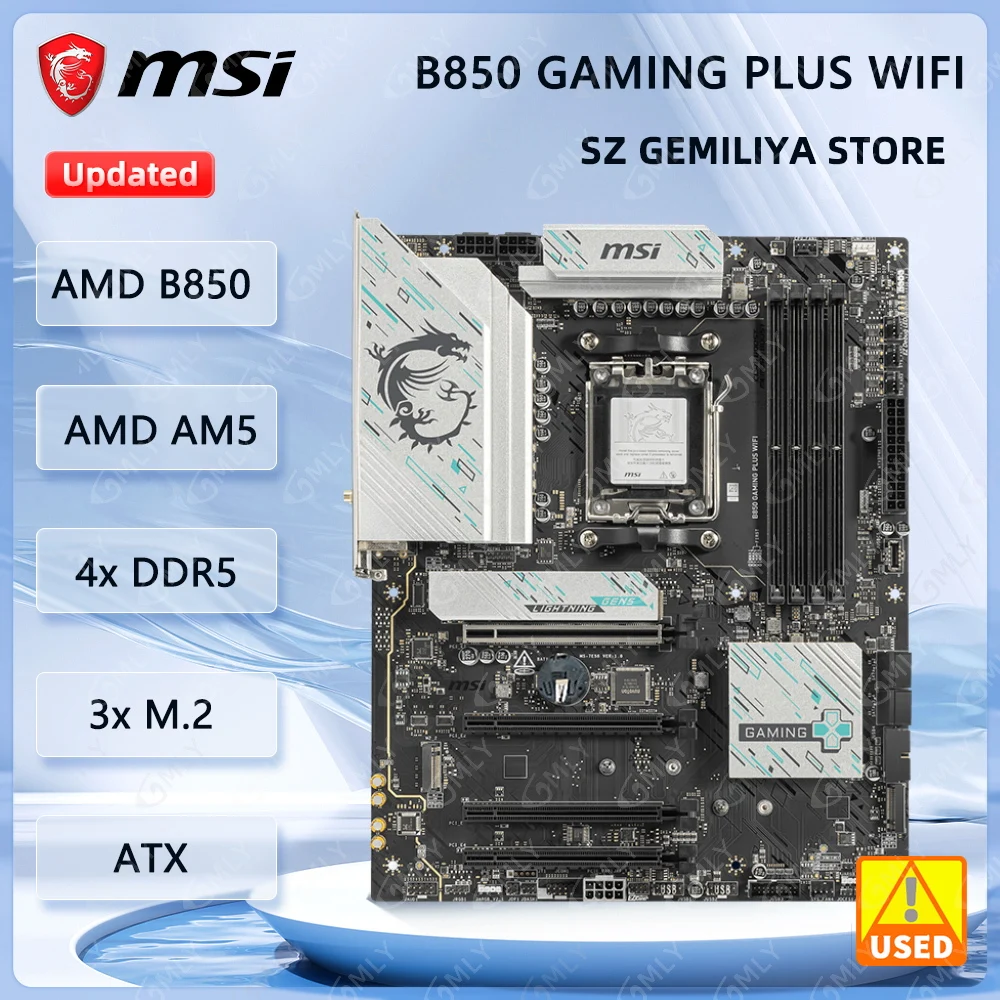 MSI B850 GAMING PLUS WIFI Motherboard AMD B850 Socket AM5 4xDDR5 256GB M.2 ATX support Ryzen 9 7900 Ryzen 7 8700 Ryzen 5 8500
MSI B850 GAMING PLUS WIFI Motherboard AMD B850 Socket AM5 4xDDR5 256GB M.2 ATX support Ryzen 9 7900 Ryzen 7 8700 Ryzen 5 8500