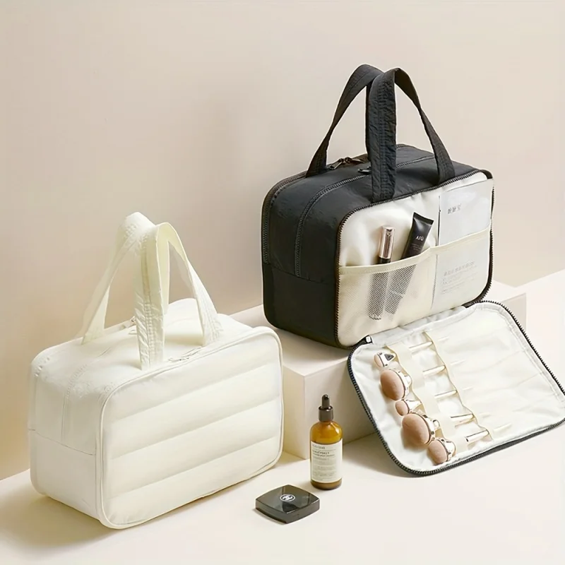 Large Capacity 3-Layer Nylon Cosmetic Bag for Travel - Portable Toiletry Organizer, Black/White Available
Large Capacity 3-Layer Nylon Cosmetic Bag for Travel - Portable Toiletry Organizer, Black/White Available