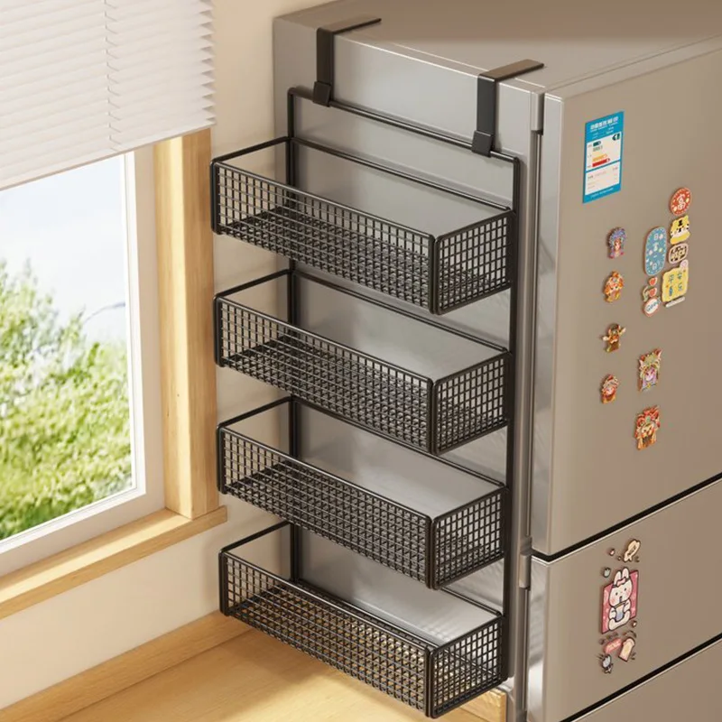 No Punching Seasoning Bottle Storage Refrigerator Side Shelf Multi-layer Hook Storage Rack Kitchen Supplies
No Punching Seasoning Bottle Storage Refrigerator Side Shelf Multi-layer Hook Storage Rack Kitchen Supplies