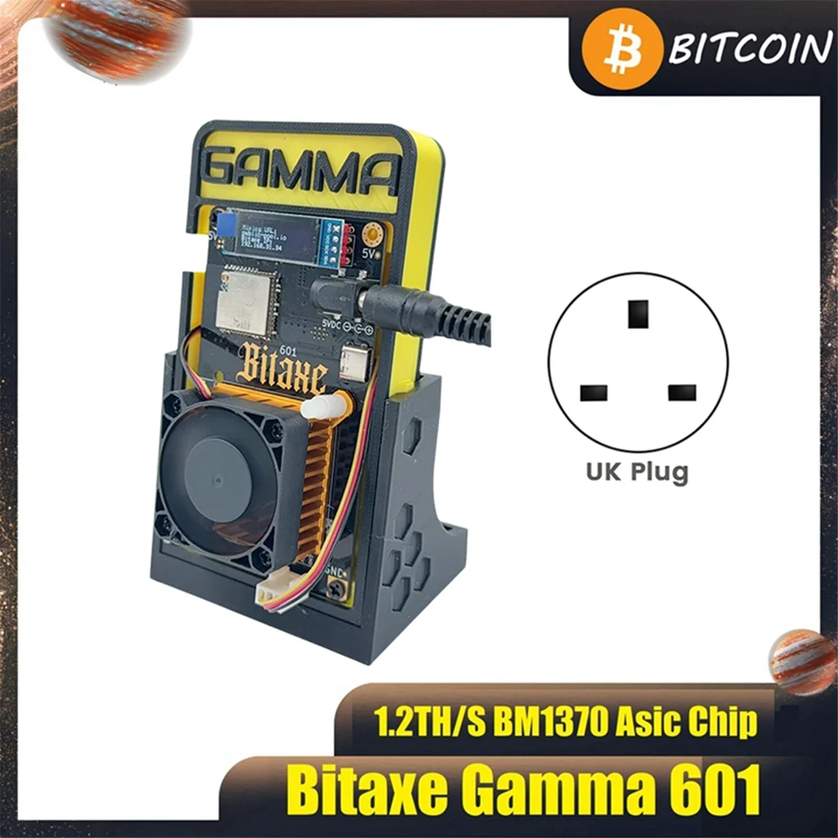 AB20-Bitaxe Gamma 601 Solo Miner 1,2TH/S BM1370 Asic Chip Bitcoin BTC Miner 18-22 Вт от Antminer S21 Pro с подставкой UK PLUG
AB20-Bitaxe Gamma 601 Solo Miner 1,2TH/S BM1370 Asic Chip Bitcoin BTC Miner 18-22 Вт от Antminer S21 Pro с подставкой UK PLUG
