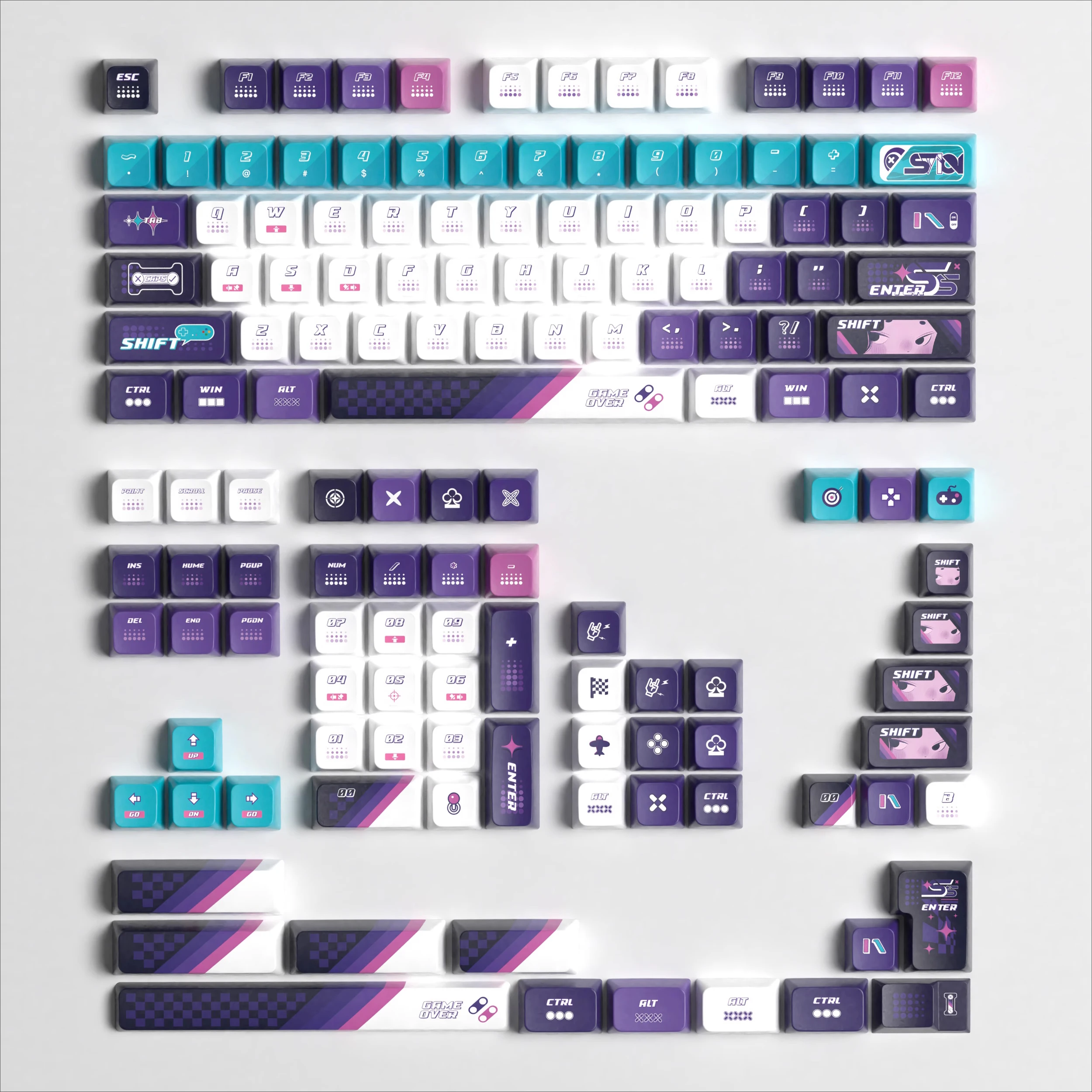 Visual game keycap original side engraved PC transparent sublimation PBT custom keyboard cap
Visual game keycap original side engraved PC transparent sublimation PBT custom keyboard cap