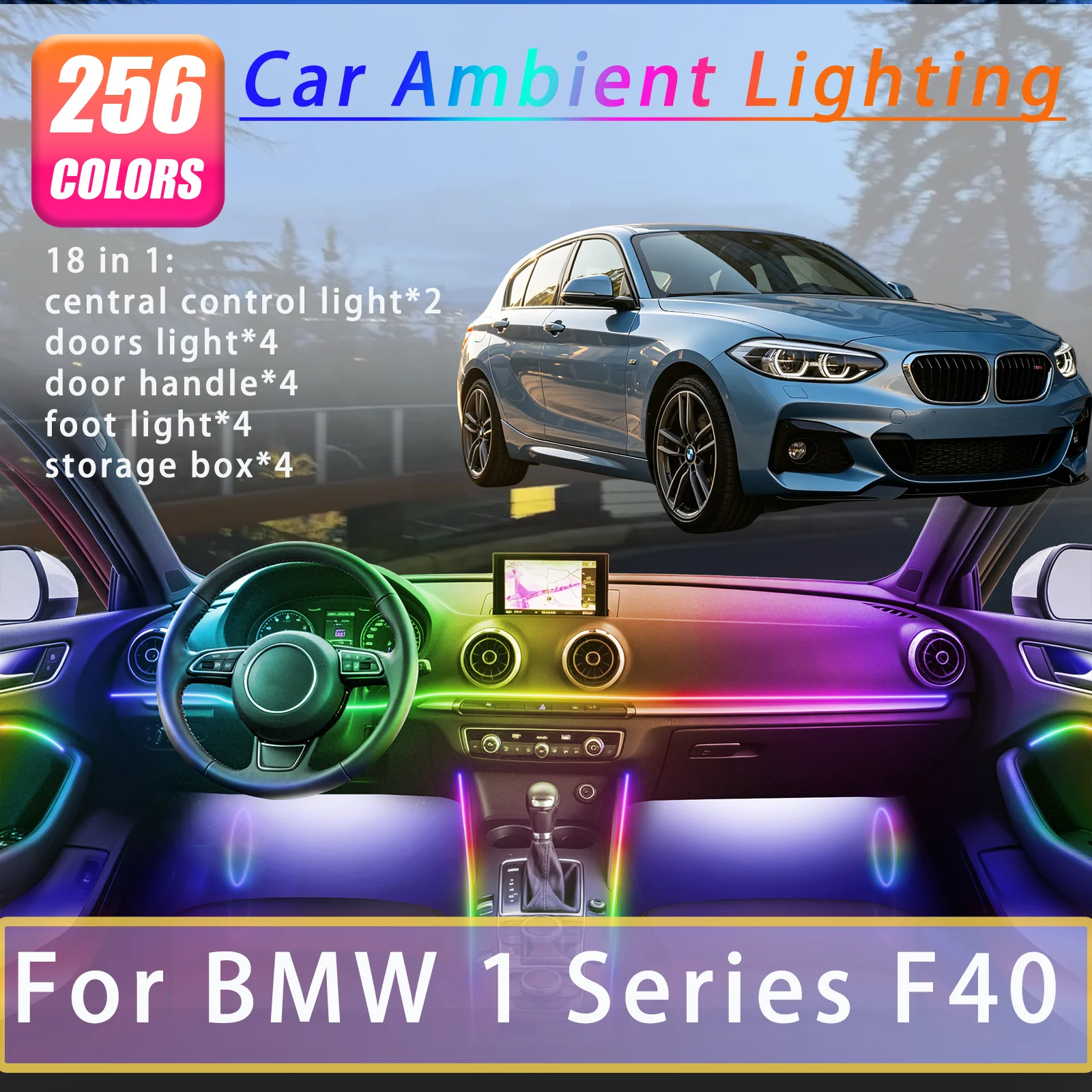 For BMW 1 Series F40 Car Interior Ambient Lights Strips Breathing Lighting Kit App Control Auto Decorative
For BMW 1 Series F40 Car Interior Ambient Lights Strips Breathing Lighting Kit App Control Auto Decorative