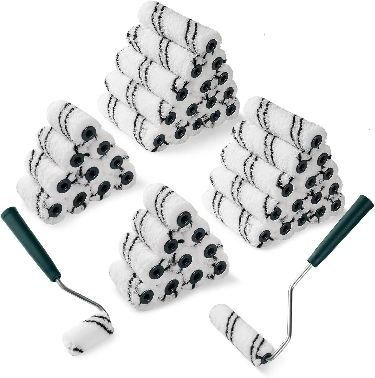 52-Piece Microfiber Paint Roller Set with 2 Metal Frames for Walls Ceilings Furniture
52-Piece Microfiber Paint Roller Set with 2 Metal Frames for Walls Ceilings Furniture