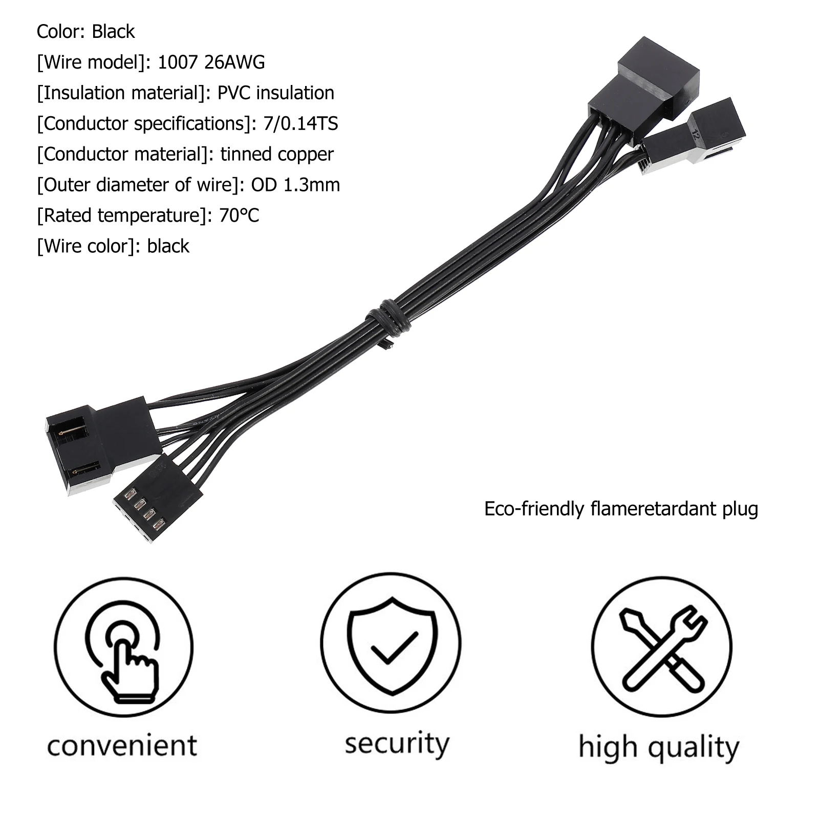 5pcs Cpu Computer Extension Fan Splitter For Pc Black Resistor Design Easy Installation Temperature Control Connector
5pcs Cpu Computer Extension Fan Splitter For Pc Black Resistor Design Easy Installation Temperature Control Connector