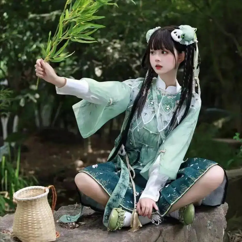 Lolita Panda Bamboo Rain Cute Chinese Style Horse Face Skirt Embroidered Cloud Shoulder Halloween Cosplay Hanfu
Lolita Panda Bamboo Rain Cute Chinese Style Horse Face Skirt Embroidered Cloud Shoulder Halloween Cosplay Hanfu