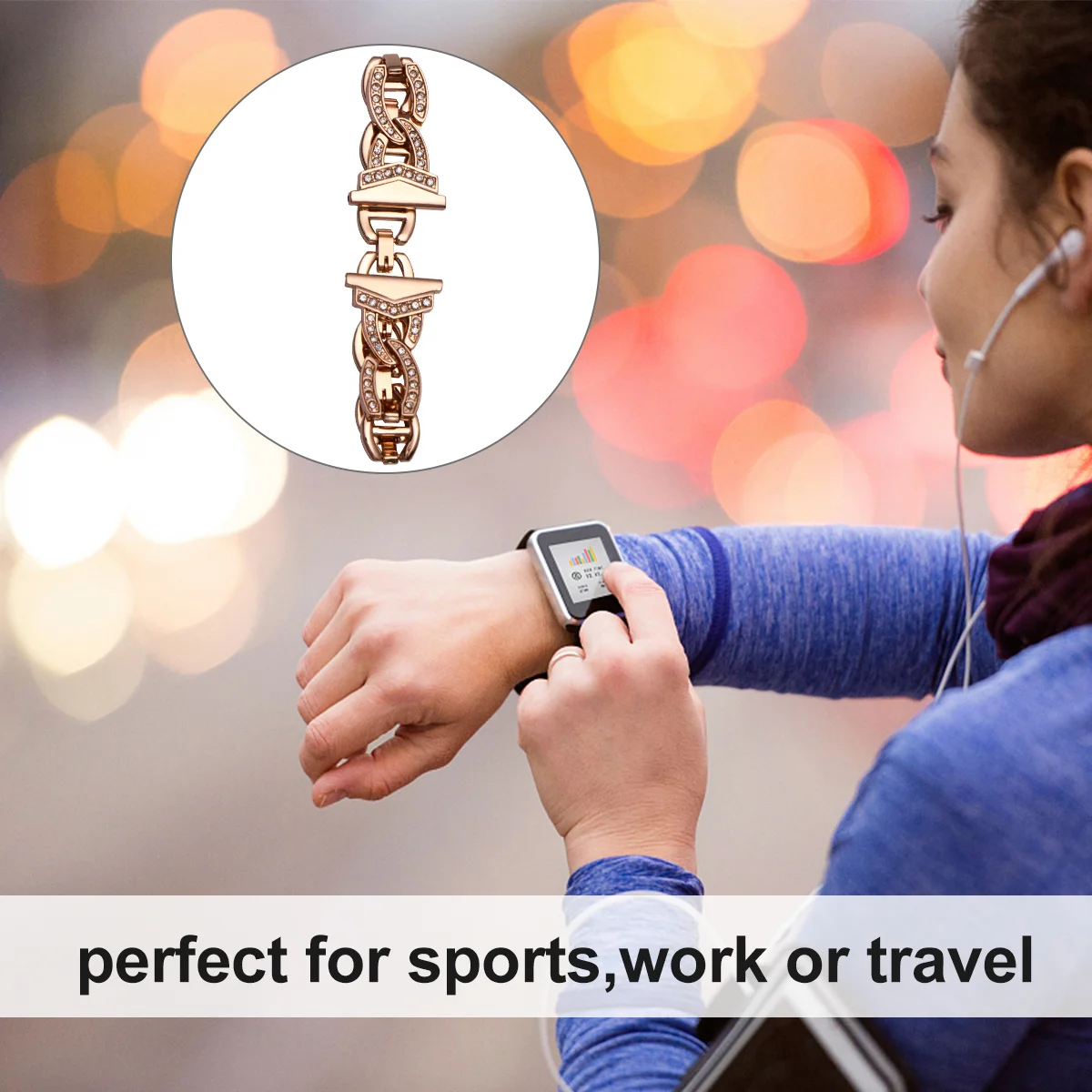 Diamond Stainless Steel Metal Watch Strap Rose Gold Comfortable Band Compatible Smart Watch Suitable for Men Women
Diamond Stainless Steel Metal Watch Strap Rose Gold Comfortable Band Compatible Smart Watch Suitable for Men Women