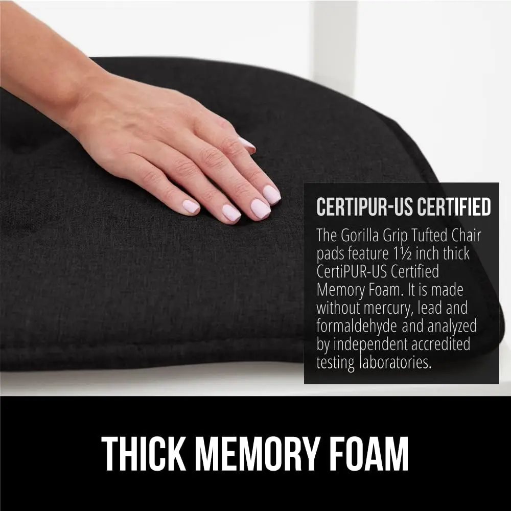 Gorilla Grip Tufted Chair Cushions, Memory Foam Pads For Dining Room, Kitchen Table, Office Desk, Rocking Chairs, Stay In Place
Gorilla Grip Tufted Chair Cushions, Memory Foam Pads For Dining Room, Kitchen Table, Office Desk, Rocking Chairs, Stay In Place