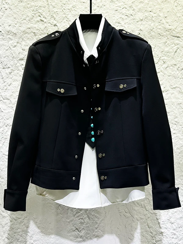 New Chinese Style Short Black Stand Collar Jacket Men's Fashion Trend Versatile Metal Buckle Shoulder Pad Coat Handsome Outer...
New Chinese Style Short Black Stand Collar Jacket Men's Fashion Trend Versatile Metal Buckle Shoulder Pad Coat Handsome Outer...