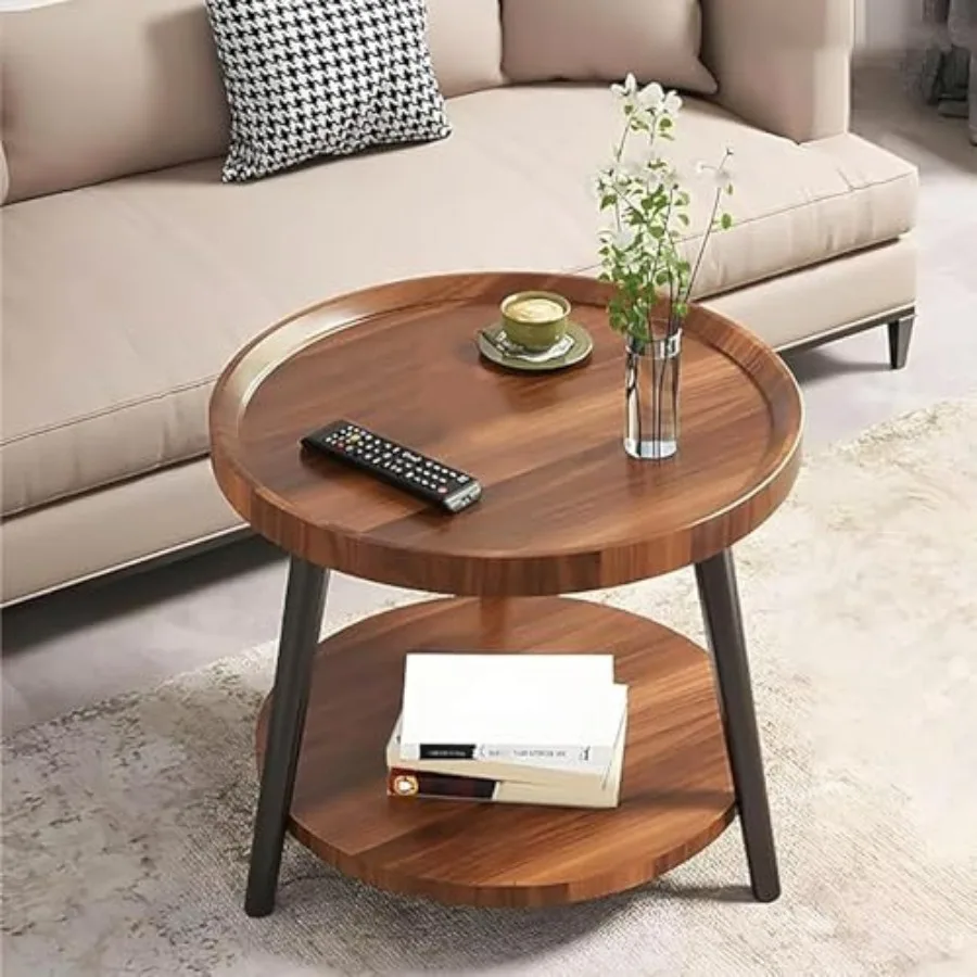 Small Round Side Table 2-Tier Mid Century Modern Side Table Round End Table Small End Table for Livg Room Metal Frames Brown
Small Round Side Table 2-Tier Mid Century Modern Side Table Round End Table Small End Table for Livg Room Metal Frames Brown