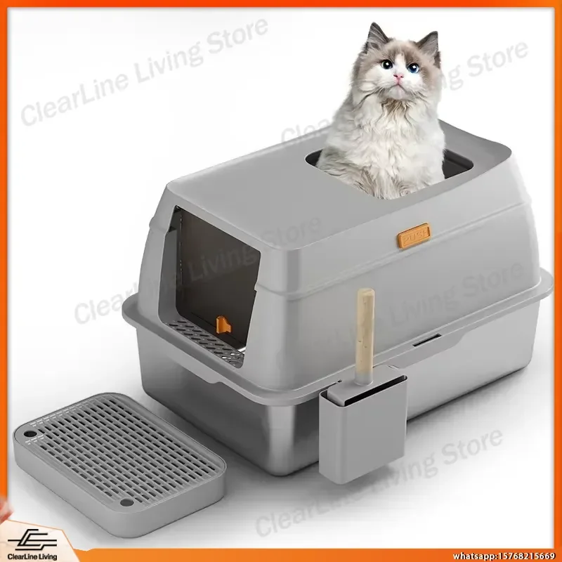 Large Stainless Steel Fully Enclosed Cat Litter Box with Odor Control Splash Proof Easy to Clean Automatic Self Cleaning Cat
Large Stainless Steel Fully Enclosed Cat Litter Box with Odor Control Splash Proof Easy to Clean Automatic Self Cleaning Cat