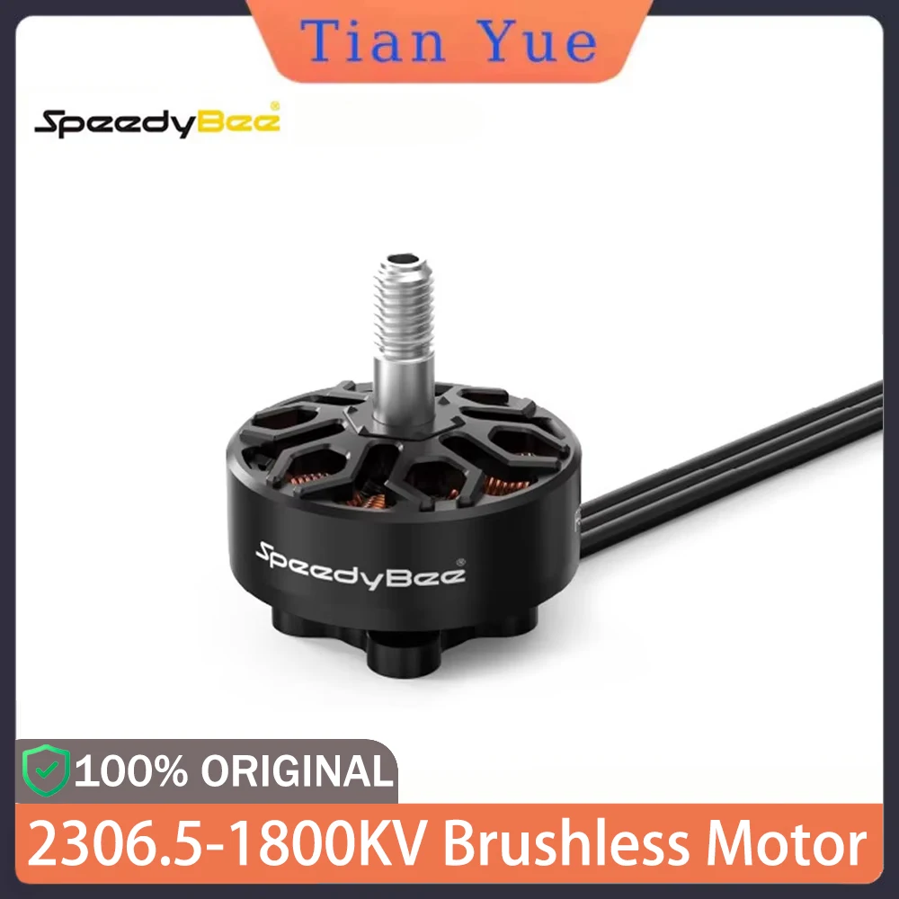 SpeedyBee 2306.5-1800KV Brushless Motor 4mm Shaft 6S 34.34g for Master5 V2 5-Inch FPV Racing Drone RC Quadcopter Motor
SpeedyBee 2306.5-1800KV Brushless Motor 4mm Shaft 6S 34.34g for Master5 V2 5-Inch FPV Racing Drone RC Quadcopter Motor