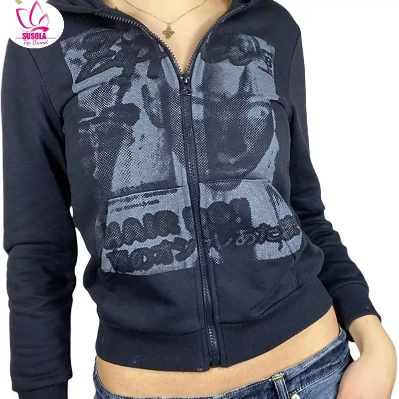 Women Zip Up Oversized Hoodie Sweatshirt Drawstring Long Sleeve Coat Punk 90s E-Girl Vintage Streetwear Jacket with Pockets
Women Zip Up Oversized Hoodie Sweatshirt Drawstring Long Sleeve Coat Punk 90s E-Girl Vintage Streetwear Jacket with Pockets