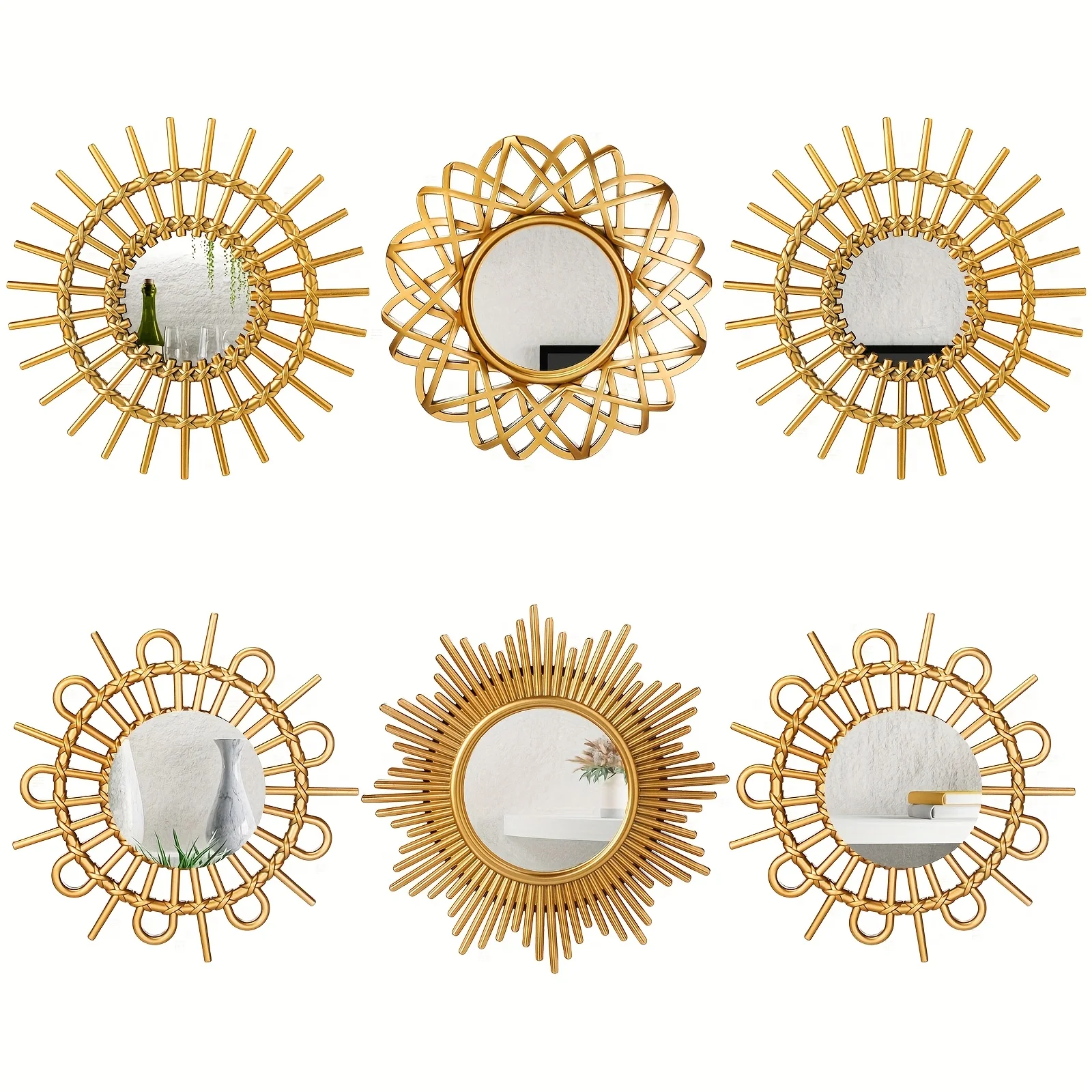 6pcs Mirrors for Wall Decor, Small Circle Sun Mirrors Espejos Decorative Wall Art Entryway Mirror Hanging Circle Mirror for Wall Home Decor Bathroom Bedroom Living Room
6pcs Mirrors for Wall Decor, Small Circle Sun Mirrors Espejos Decorative Wall Art Entryway Mirror Hanging Circle Mirror for Wall Home Decor Bathroom Bedroom Living Room