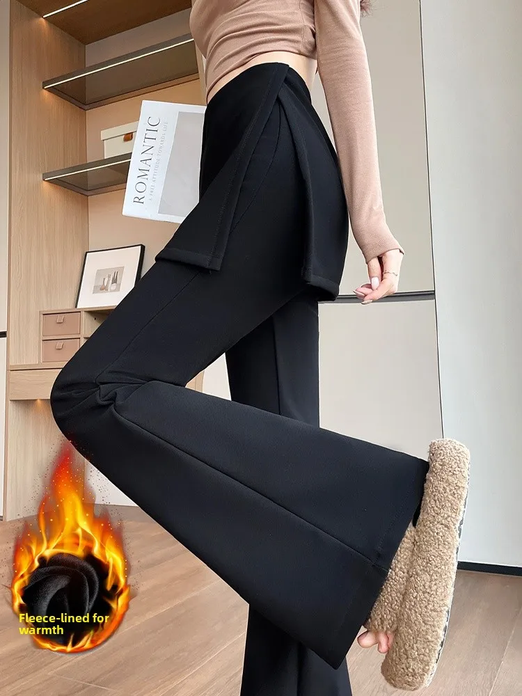 High Waist Thickened Fleece Women's Casual Pants Non-Matching Leggings Slimming Bootcut Pants Comfortable Soft Korean Style
High Waist Thickened Fleece Women's Casual Pants Non-Matching Leggings Slimming Bootcut Pants Comfortable Soft Korean Style