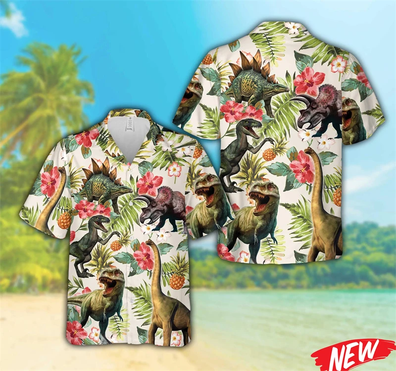 Fashion Dinosaur Pattern Hawaiian Shirt Men 3d Printed Dino Button Down Shirts Beach Party Short Sleeve Summer Vacation Blouse
Fashion Dinosaur Pattern Hawaiian Shirt Men 3d Printed Dino Button Down Shirts Beach Party Short Sleeve Summer Vacation Blouse