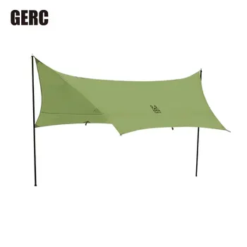 GERC 야외 아치형 육각형 천막 텐트, TC 코튼 피크닉 쉐이드, 햇빛 차단, 비 캠핑 천 쉐이드