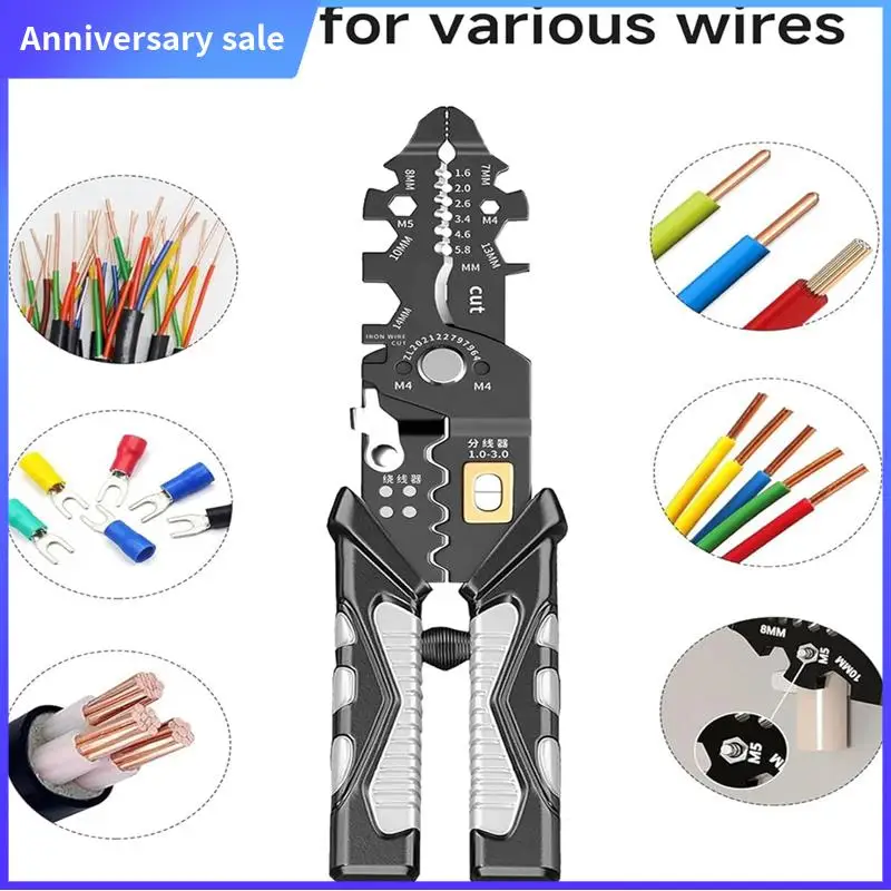 1 Piece 25-In-1 Multifunction Wire Strippers Electeical Wire Stripper Tool As Shown 8Inch Multifunctional Electricion Pliers
1 Piece 25-In-1 Multifunction Wire Strippers Electeical Wire Stripper Tool As Shown 8Inch Multifunctional Electricion Pliers