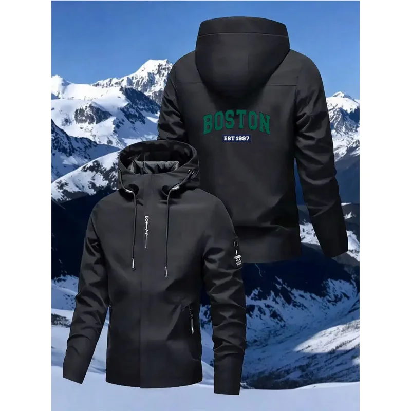 Men's Hooded JacketBOSTONLetter Printing-Windproof, waterproof, breathable, and wear-resistant,Outdoor Casual Jacket
Men's Hooded JacketBOSTONLetter Printing-Windproof, waterproof, breathable, and wear-resistant,Outdoor Casual Jacket