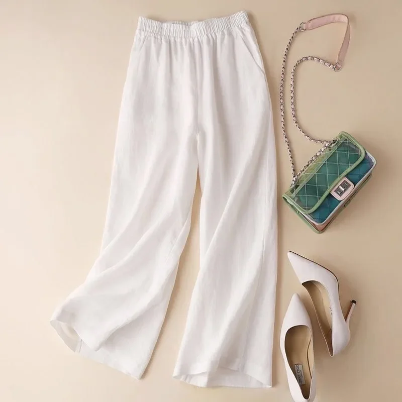 Fashion Full Length Casual Pants for Women Cotton Linen Wide Leg Pants Solid Summer Pants Female Loose High Waist Straight Trous
Fashion Full Length Casual Pants for Women Cotton Linen Wide Leg Pants Solid Summer Pants Female Loose High Waist Straight Trous