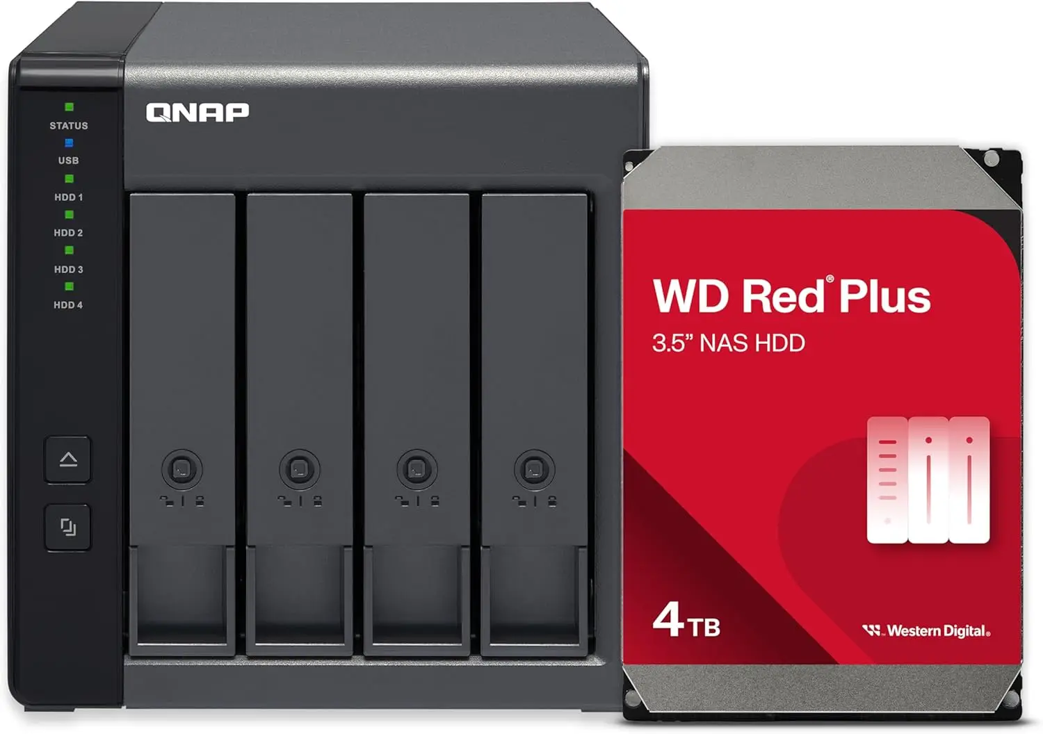 TR-004-44WD-US 4 Bay DAS (USB Type-C) with 12TB Storage Capacity, Preconfigured RAID 5 WD Red Plus HDD Bundle
TR-004-44WD-US 4 Bay DAS (USB Type-C) with 12TB Storage Capacity, Preconfigured RAID 5 WD Red Plus HDD Bundle