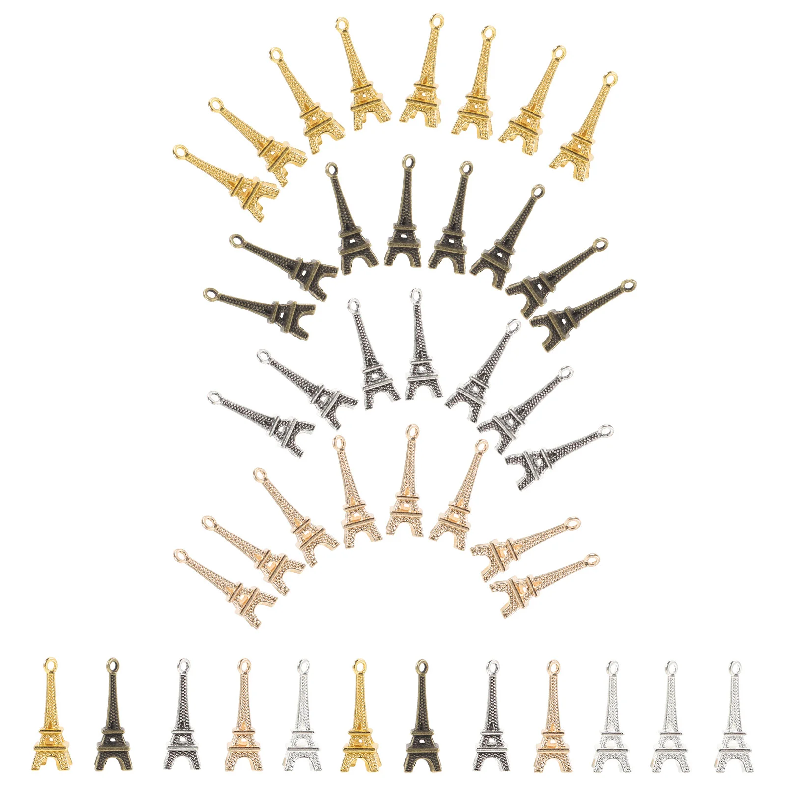 60 Pcs Charm Jewelry Accessories Eiffel Tower Pendant Holder for Necklace Key Fob Keychain Colorful
60 Pcs Charm Jewelry Accessories Eiffel Tower Pendant Holder for Necklace Key Fob Keychain Colorful