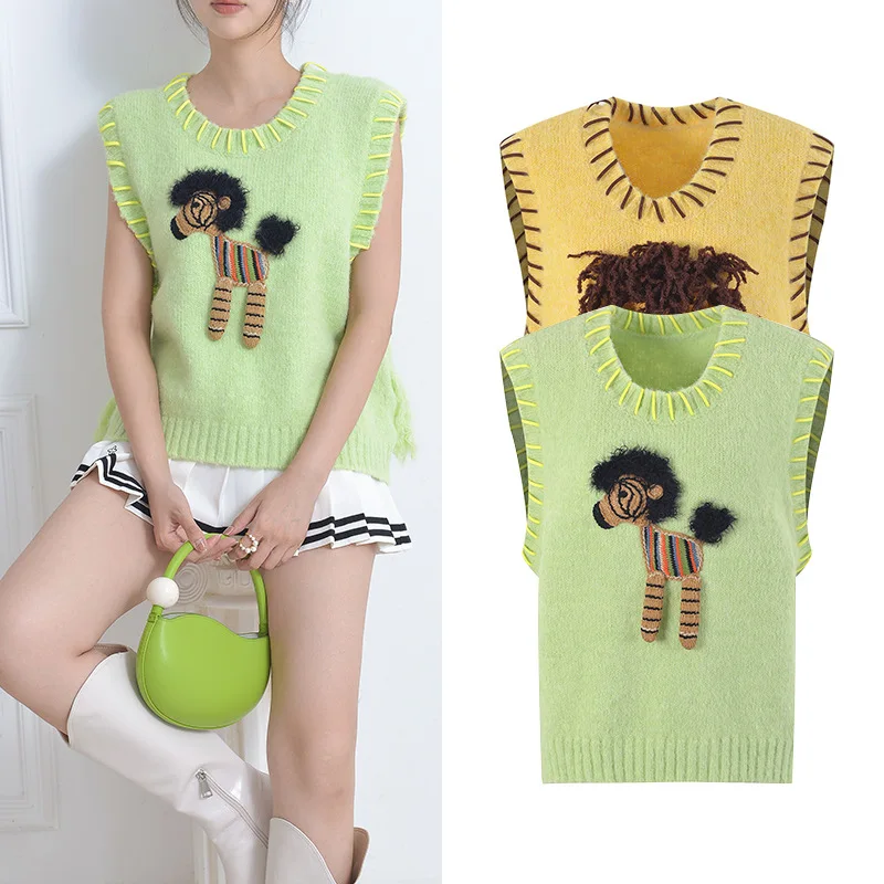 Осень 2023, новинка, круглый вязаный жилет с вышивкой льва, вязаный свитер без рукавов, женский модный круглый дизайн Ne Design
Осень 2023, новинка, круглый вязаный жилет с вышивкой льва, вязаный свитер без рукавов, женский модный круглый дизайн Ne Design