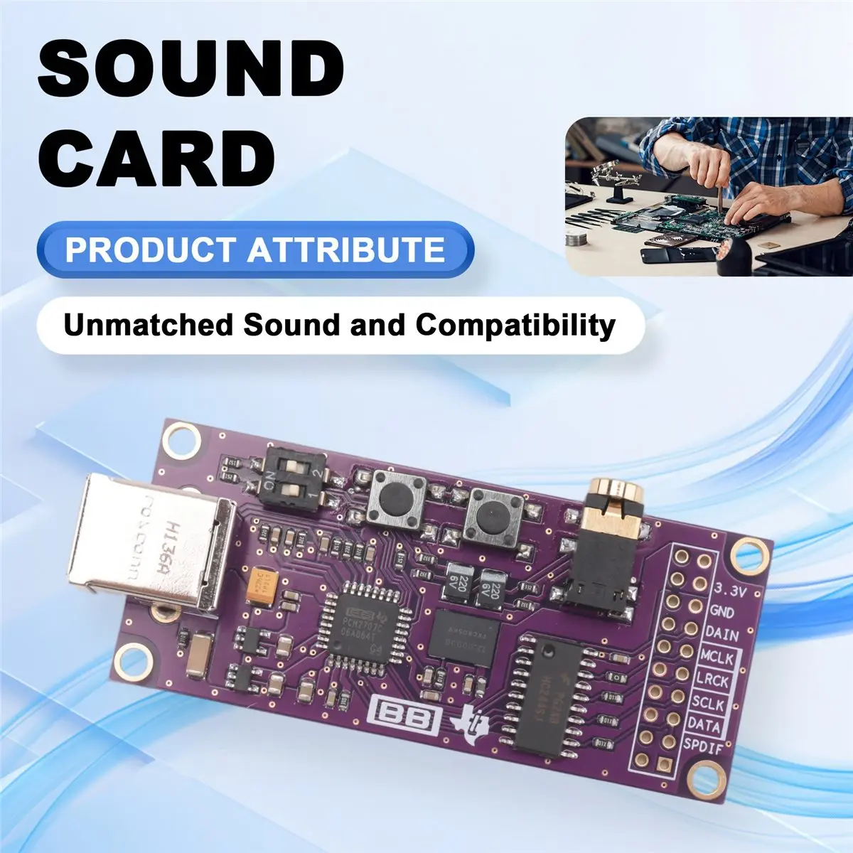 Punctual- PCM2707C USB to I2S Digital Interface USB Sound Card DAC Compatible with Italian PCM2706 XMOS
Punctual- PCM2707C USB to I2S Digital Interface USB Sound Card DAC Compatible with Italian PCM2706 XMOS