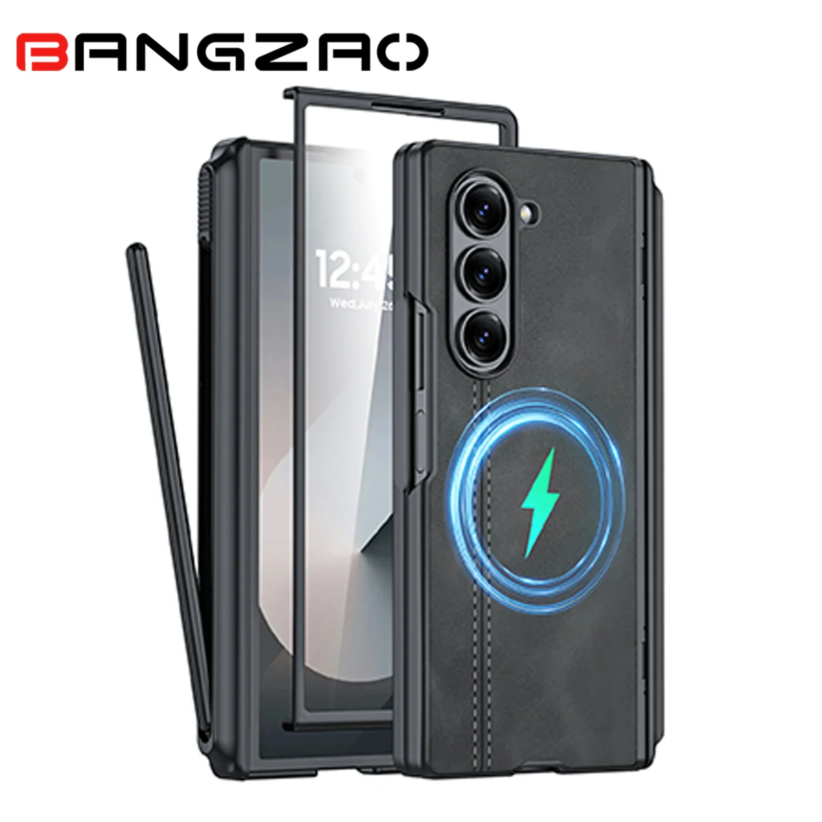 Luxury Leather Shockproof Cover for Galaxy Z Fold 6 with S Pen Holder,Built-in 9H Screen Protector & Hinge Protection-Black
Luxury Leather Shockproof Cover for Galaxy Z Fold 6 with S Pen Holder,Built-in 9H Screen Protector & Hinge Protection-Black