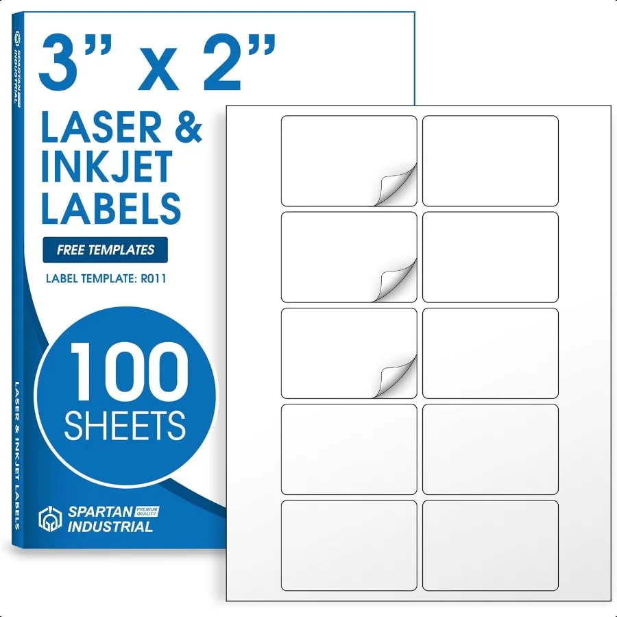 3" X 2" Matte White Shipping Labels Compatible with Inkjet and Laser Printers 100 Sheets 1000 Total Paper Stickers for Mailing
3" X 2" Matte White Shipping Labels Compatible with Inkjet and Laser Printers 100 Sheets 1000 Total Paper Stickers for Mailing