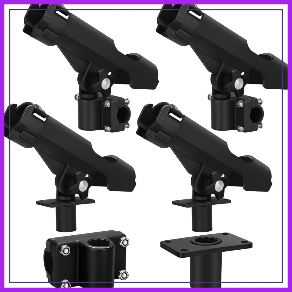 Adjustable Fishing Rod Holder for Boat, Side Mount Swivel Pole Racks with Combo Mount, Black
Adjustable Fishing Rod Holder for Boat, Side Mount Swivel Pole Racks with Combo Mount, Black