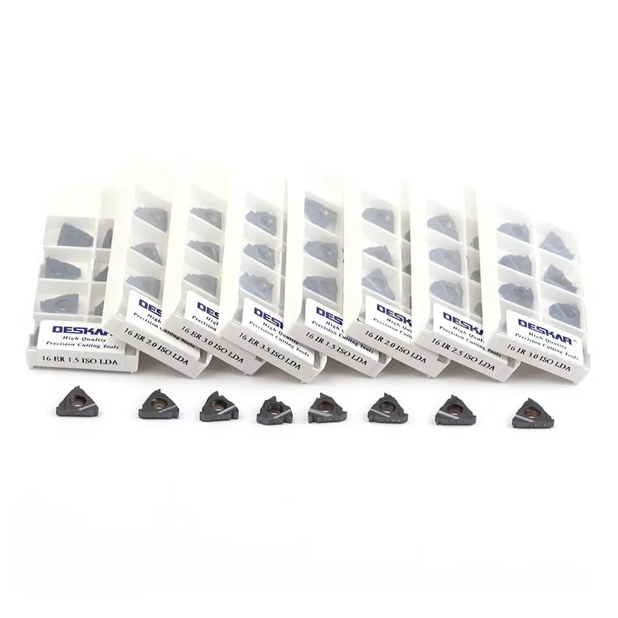 16ER/IR Series 16ER/IR 0.5/1.0/1.5/2.0/2.5/3.5 ISO LDC/LDA DESKAR Numerical Control Lathe Internal And External Thread Inserts
16ER/IR Series 16ER/IR 0.5/1.0/1.5/2.0/2.5/3.5 ISO LDC/LDA DESKAR Numerical Control Lathe Internal And External Thread Inserts