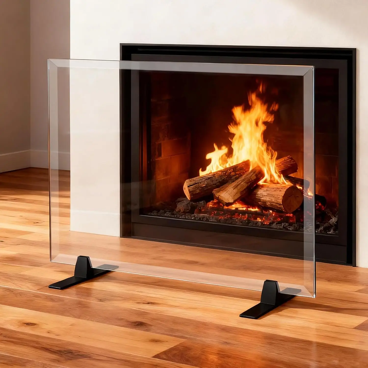 Premium Tempered Glass Fireplace Screen,24" H x 36" W Clear Glass,Fireplace Glass Screen High Temperature Resistant with Meta
Premium Tempered Glass Fireplace Screen,24" H x 36" W Clear Glass,Fireplace Glass Screen High Temperature Resistant with Meta