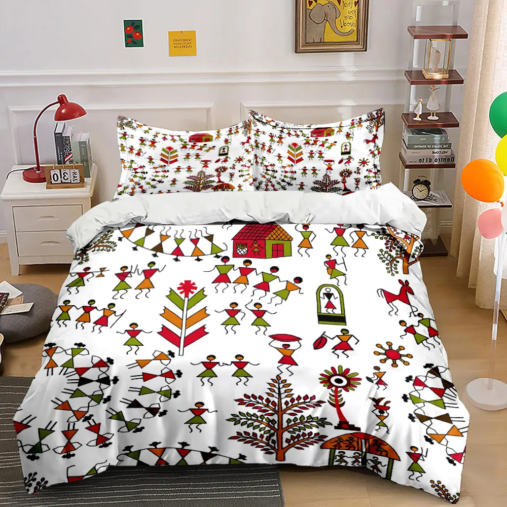 Traditional tribal art and dance patterns Bedding Set for Kids Luxury Gift 3pcs Digital Print Comforter Set Soft Comfortable
Traditional tribal art and dance patterns Bedding Set for Kids Luxury Gift 3pcs Digital Print Comforter Set Soft Comfortable