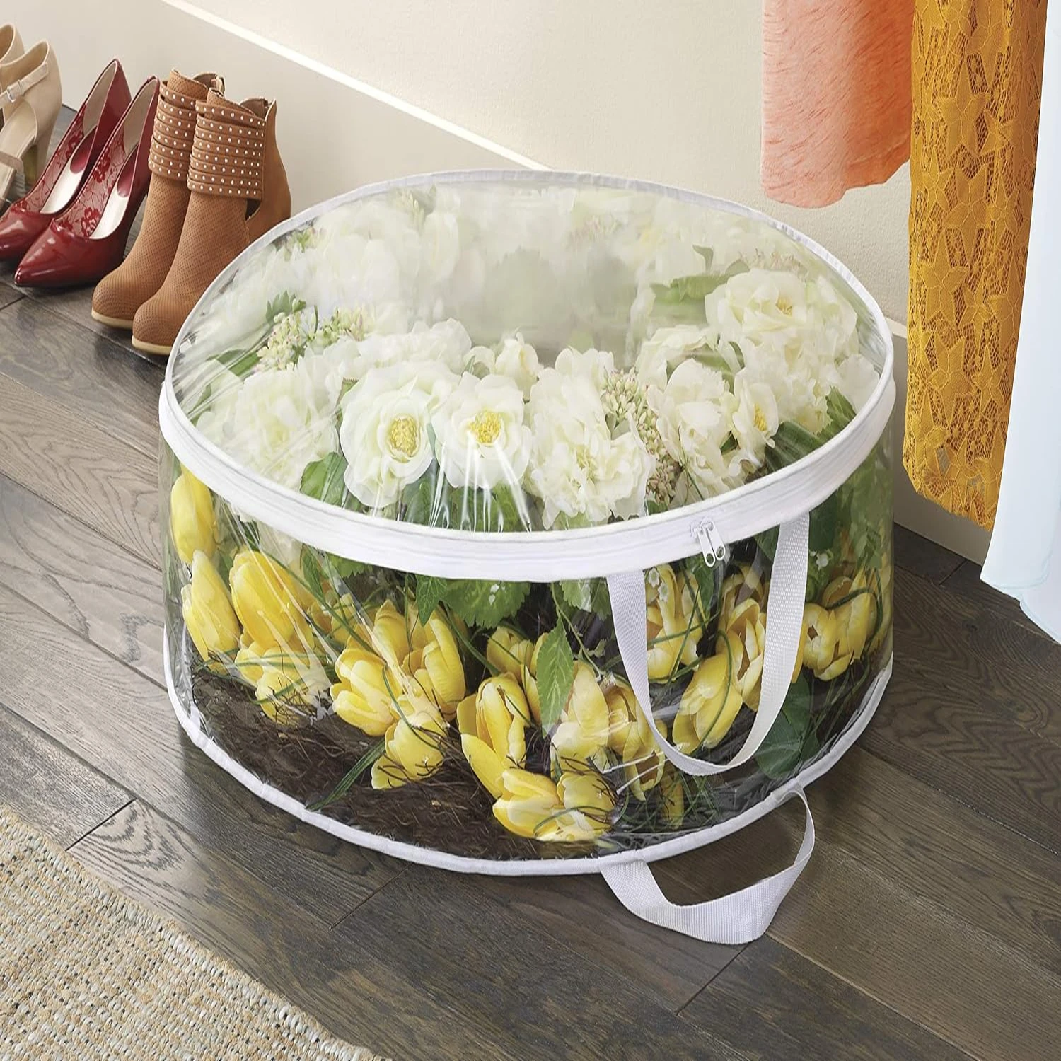 Large and Durable 30-Inch Whitmor Clear Everyday Wreath Storage Bag with Strong Zipper, Convenient Handles for Easy Transport an
Large and Durable 30-Inch Whitmor Clear Everyday Wreath Storage Bag with Strong Zipper, Convenient Handles for Easy Transport an