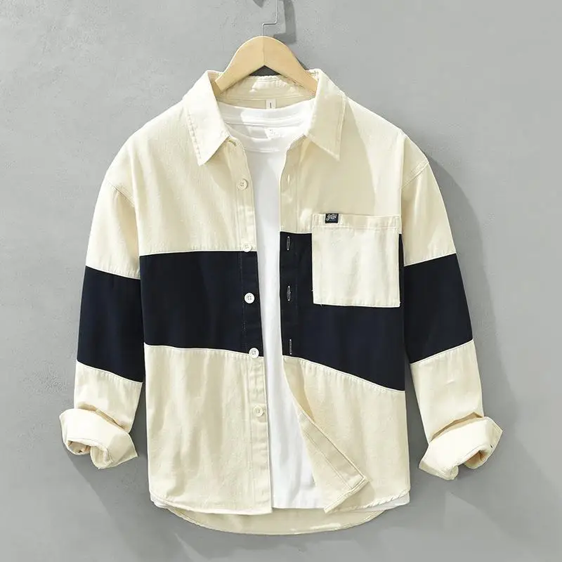 Men's Workwear Shirt Long Spliced Sved Cotton Casual Long Sleeve Flip Collar Jacket Daily Wear Comfortable Fit Japanese Style
Men's Workwear Shirt Long Spliced Sved Cotton Casual Long Sleeve Flip Collar Jacket Daily Wear Comfortable Fit Japanese Style