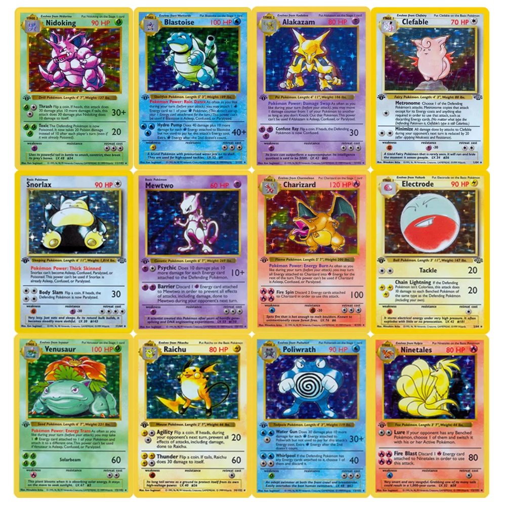 PKM Fossil/Base Set/Jungle Foil PROXY Cards Charizard Pikachu Alakazam Game Collection Cards Game Toys
PKM Fossil/Base Set/Jungle Foil PROXY Cards Charizard Pikachu Alakazam Game Collection Cards Game Toys