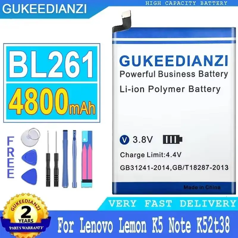 Аккумулятор мобильного телефона для Lenovo K5 Note Lemon Vibe A7020 K52t38 K52e78, надежный источник питания 4800 мАч BL261
Аккумулятор мобильного телефона для Lenovo K5 Note Lemon Vibe A7020 K52t38 K52e78, надежный источник питания 4800 мАч BL261