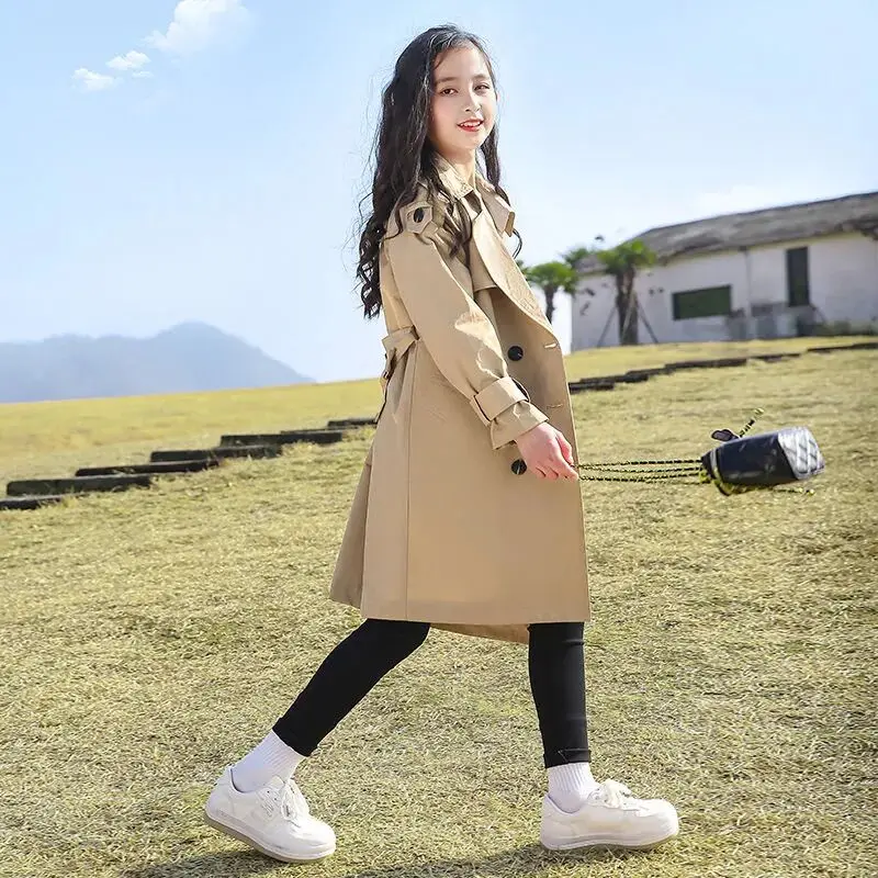Teen Girls Long Trench Coats New Fashion England Style Windbreaker Jacket For Girls Spring Autumn Children's Clothing 4-12 Year
Teen Girls Long Trench Coats New Fashion England Style Windbreaker Jacket For Girls Spring Autumn Children's Clothing 4-12 Year