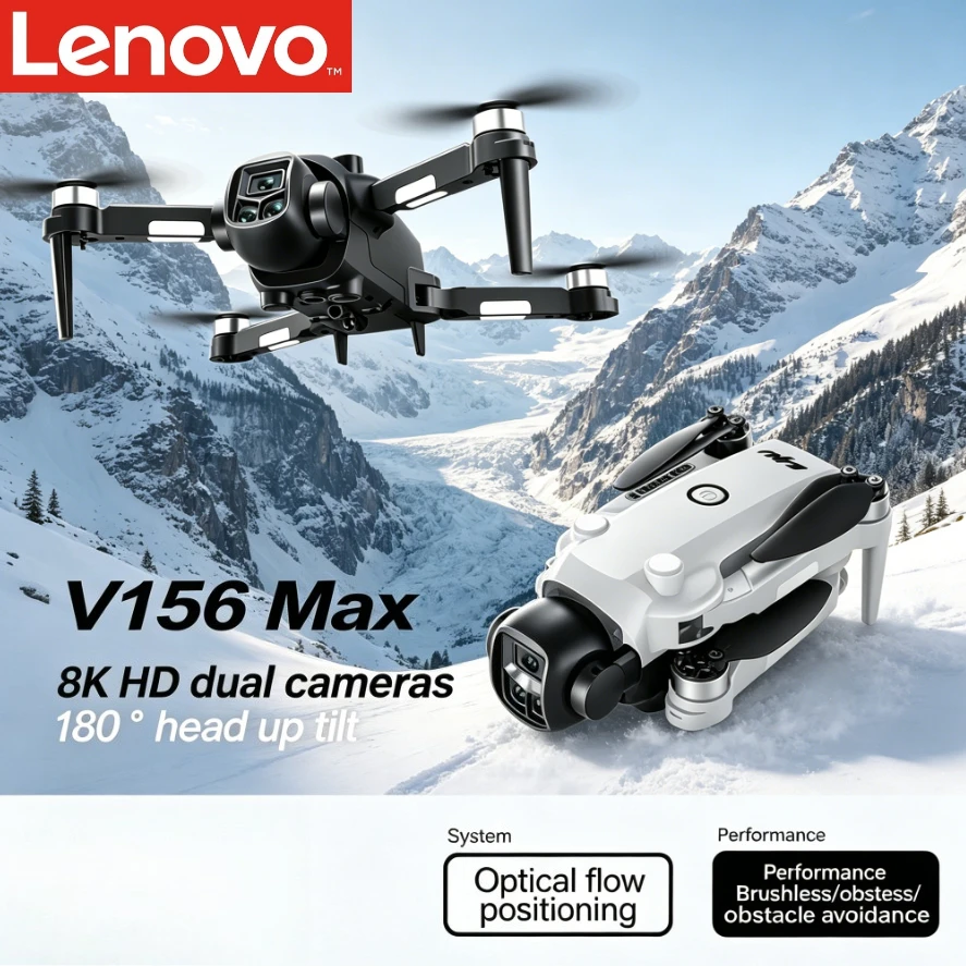 Lenovo V156 MAX 8K HD Dual Camera GPS Drone 5G FPV Brushless Motor 360 Obstacle Avoidance Optical Flow Foldable RC Quadcopter
Lenovo V156 MAX 8K HD Dual Camera GPS Drone 5G FPV Brushless Motor 360 Obstacle Avoidance Optical Flow Foldable RC Quadcopter