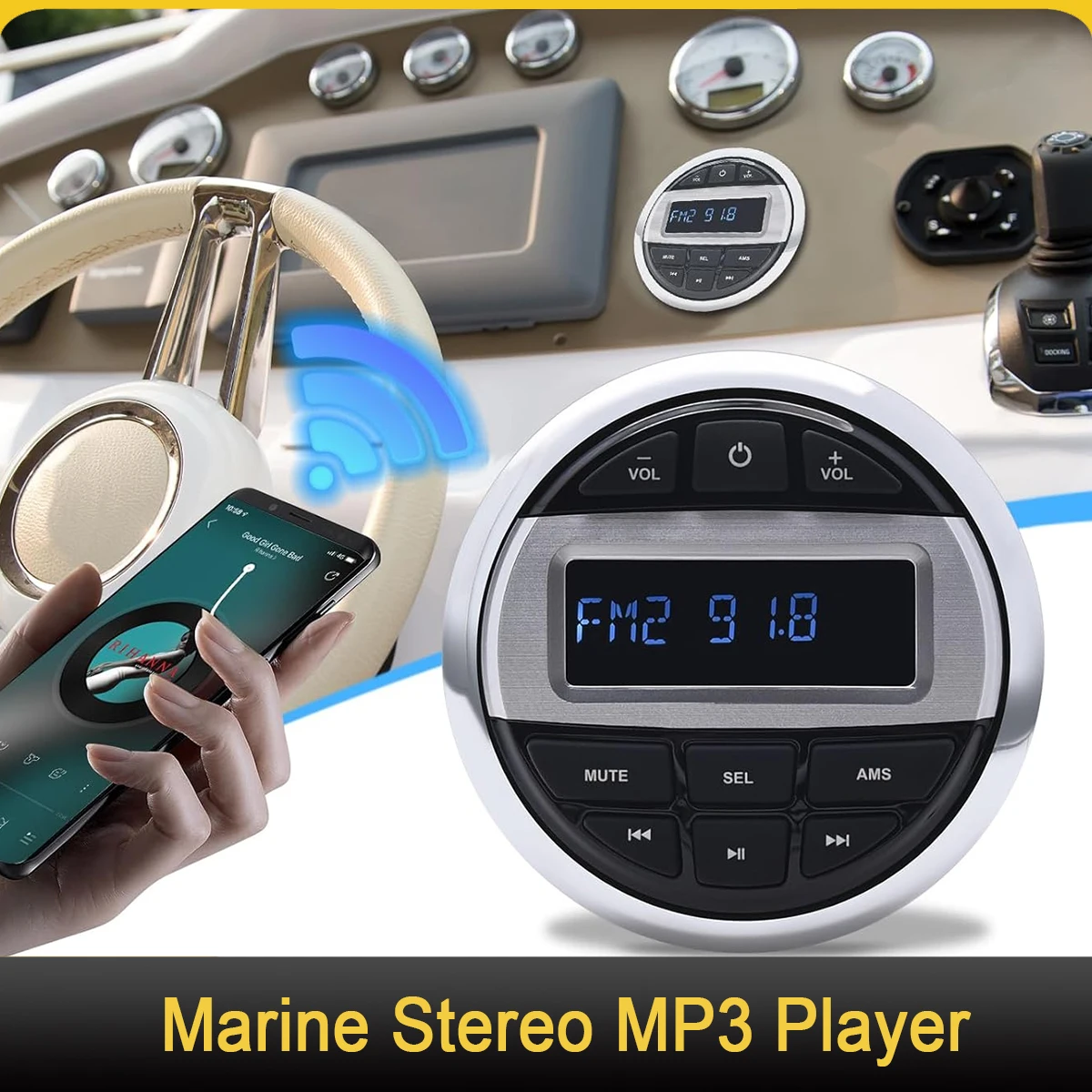 Marine Stereo MP3 Player Waterproof Boat Stereo Radio Receiver Bluetooth-compatible FM AM for Boat Boot Yacht Marine ATV UTV
Marine Stereo MP3 Player Waterproof Boat Stereo Radio Receiver Bluetooth-compatible FM AM for Boat Boot Yacht Marine ATV UTV