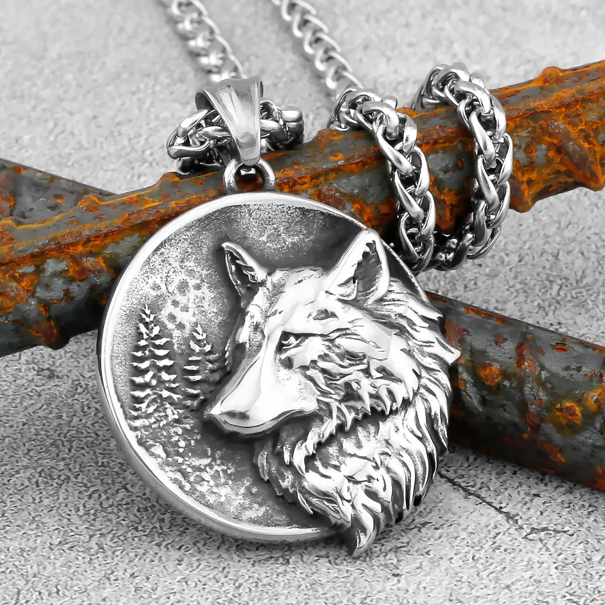 Viking Wolf Head Double Sided Totem Chain Men's Necklaces Nordic Myth Scandinavian Pendant Necklace Male Hip Hop Amulet Jewelry
Viking Wolf Head Double Sided Totem Chain Men's Necklaces Nordic Myth Scandinavian Pendant Necklace Male Hip Hop Amulet Jewelry