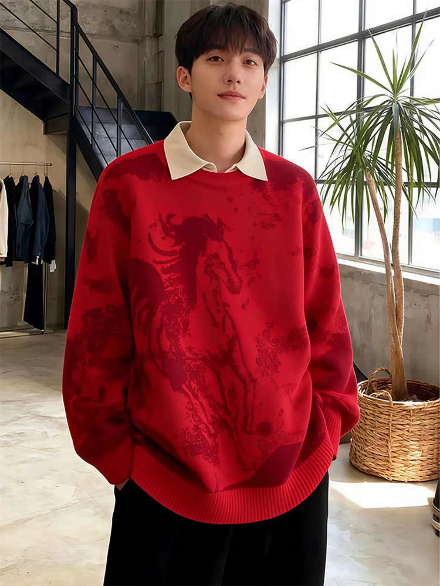 Red Knitted Sweater for Men Winter Casual Sle mid Thiening Warm Faionable Chinese Zodiac Year Inner Wear Top
Red Knitted Sweater for Men Winter Casual Sle mid Thiening Warm Faionable Chinese Zodiac Year Inner Wear Top