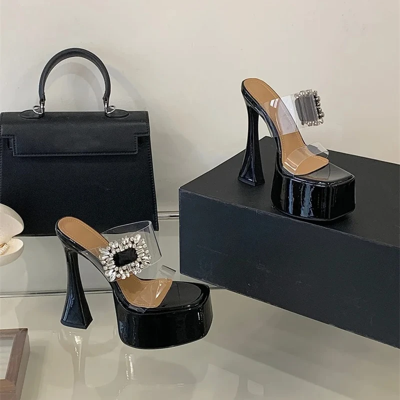 Woman Shoes Fashion Crystal Gem Transparent Slippers Women Elegant Square Toe Sandals Women Designer High Heels Fashion Slippers
Woman Shoes Fashion Crystal Gem Transparent Slippers Women Elegant Square Toe Sandals Women Designer High Heels Fashion Slippers