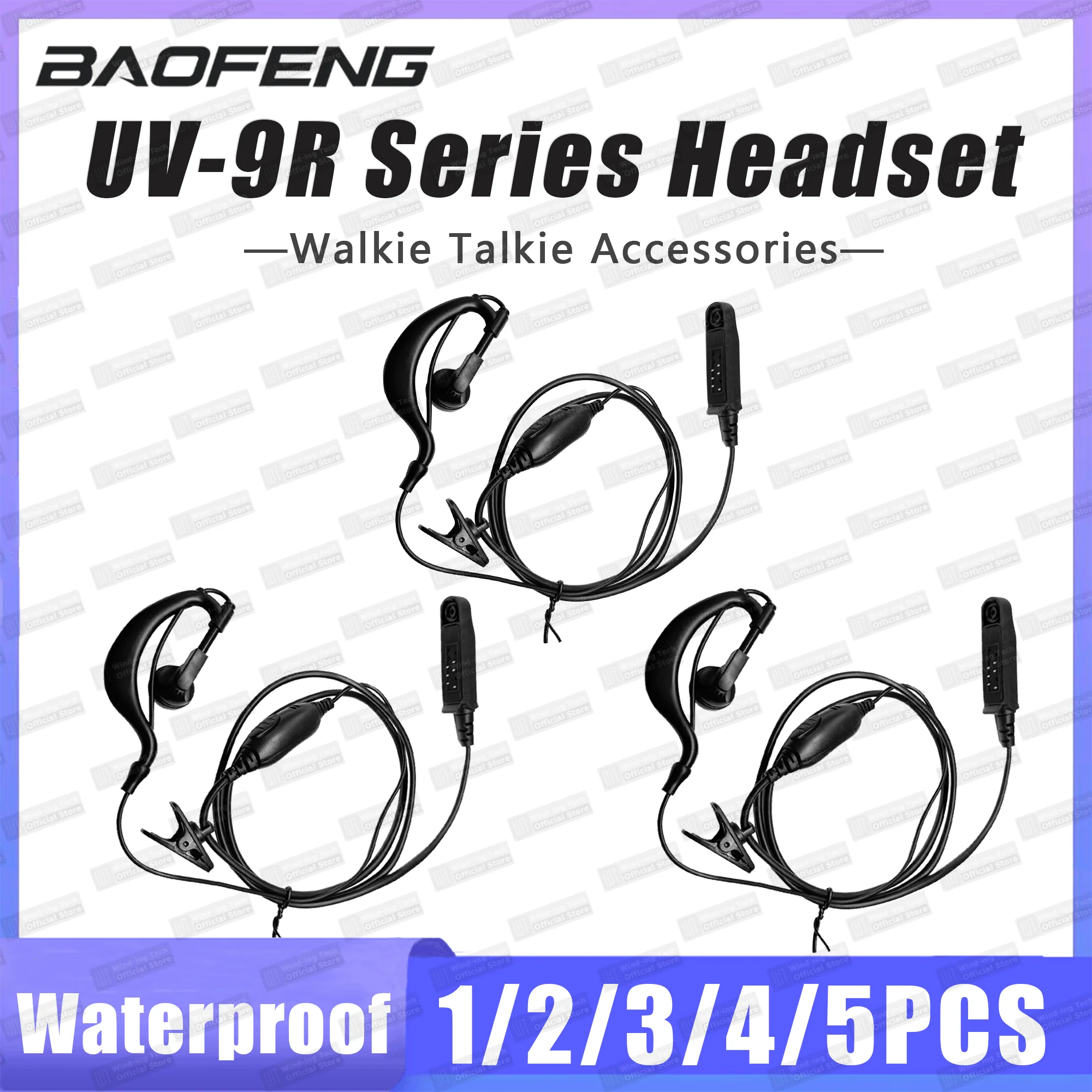 1/2/3/4/5 шт. серии Baofeng UV-9R водонепроницаемая гарнитура для рации UV68 Pro Max V2 наушники UV-9R Plus аксессуары для радио для кемпинга 
1/2/3/4/5 шт. серии Baofeng UV-9R водонепроницаемая гарнитура для рации UV68 Pro Max V2 наушники UV-9R Plus аксессуары для радио для кемпинга