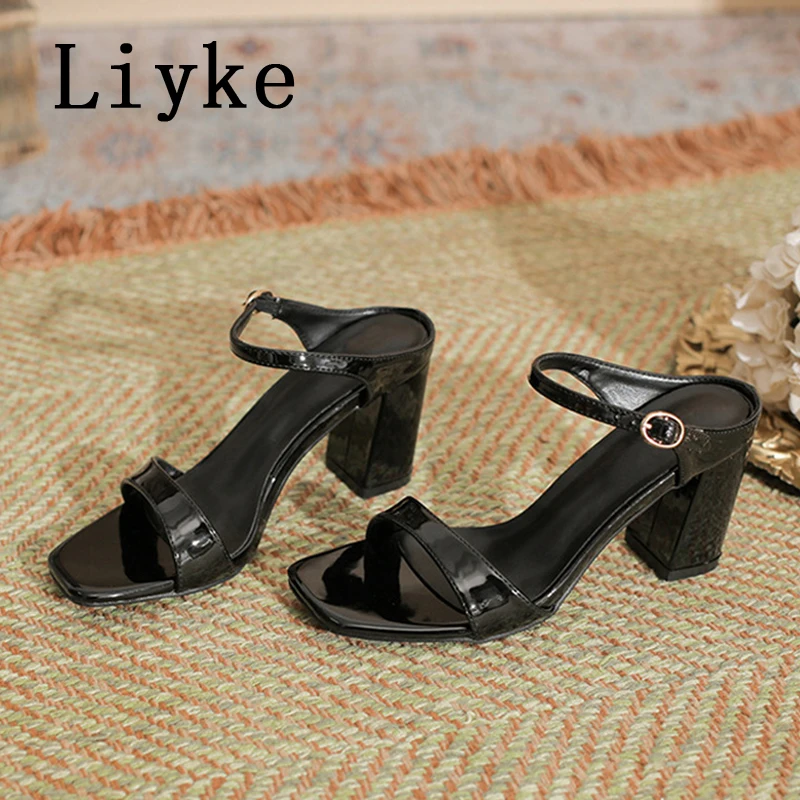 Liyke/летние женские тапочки, сандалии, модные туфли на высоком квадратном каблуке с открытым носком, уличный стиль, вечерние шлепанцы для стриптиза, Zapatos De Mujer 
Liyke/летние женские тапочки, сандалии, модные туфли на высоком квадратном каблуке с открытым носком, уличный стиль, вечерние шлепанцы для стриптиза, Zapatos De Mujer