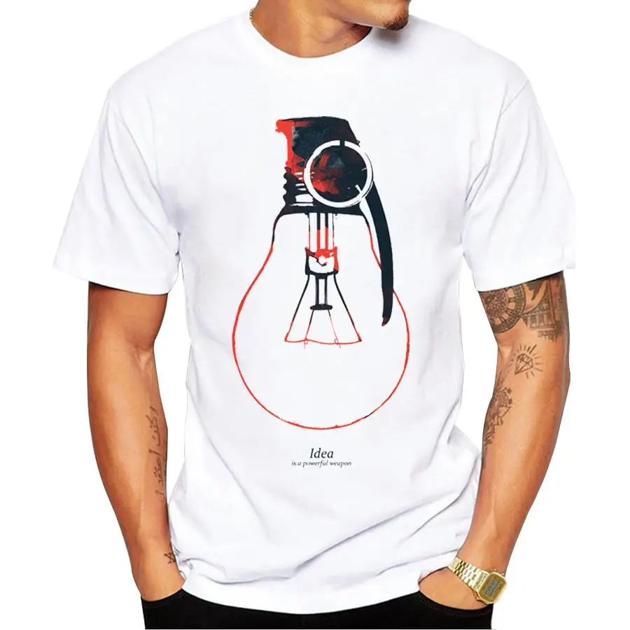 2018 New Fashion Idea is a powerful weapon Design Men's T Shirt Short Sleeve Boy Cool Tops Hipster Lamp Printed T-shirt
2018 New Fashion Idea is a powerful weapon Design Men's T Shirt Short Sleeve Boy Cool Tops Hipster Lamp Printed T-shirt