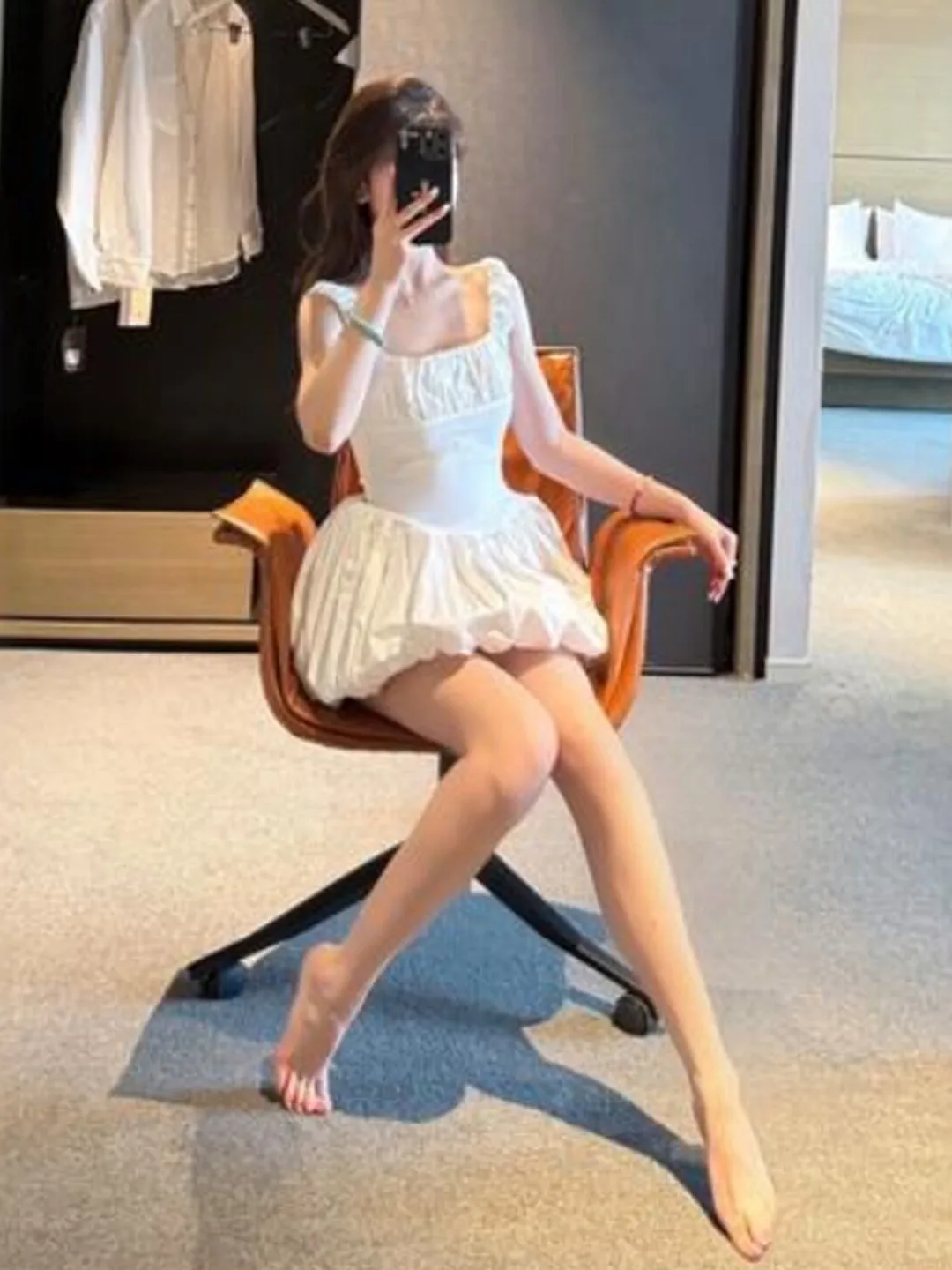 Unique Super Cute Waist-Cinching Slimming Strap Dress Small Size Puffy Flower Bud Short Skirt Cotton Summer Casual Dress
Unique Super Cute Waist-Cinching Slimming Strap Dress Small Size Puffy Flower Bud Short Skirt Cotton Summer Casual Dress