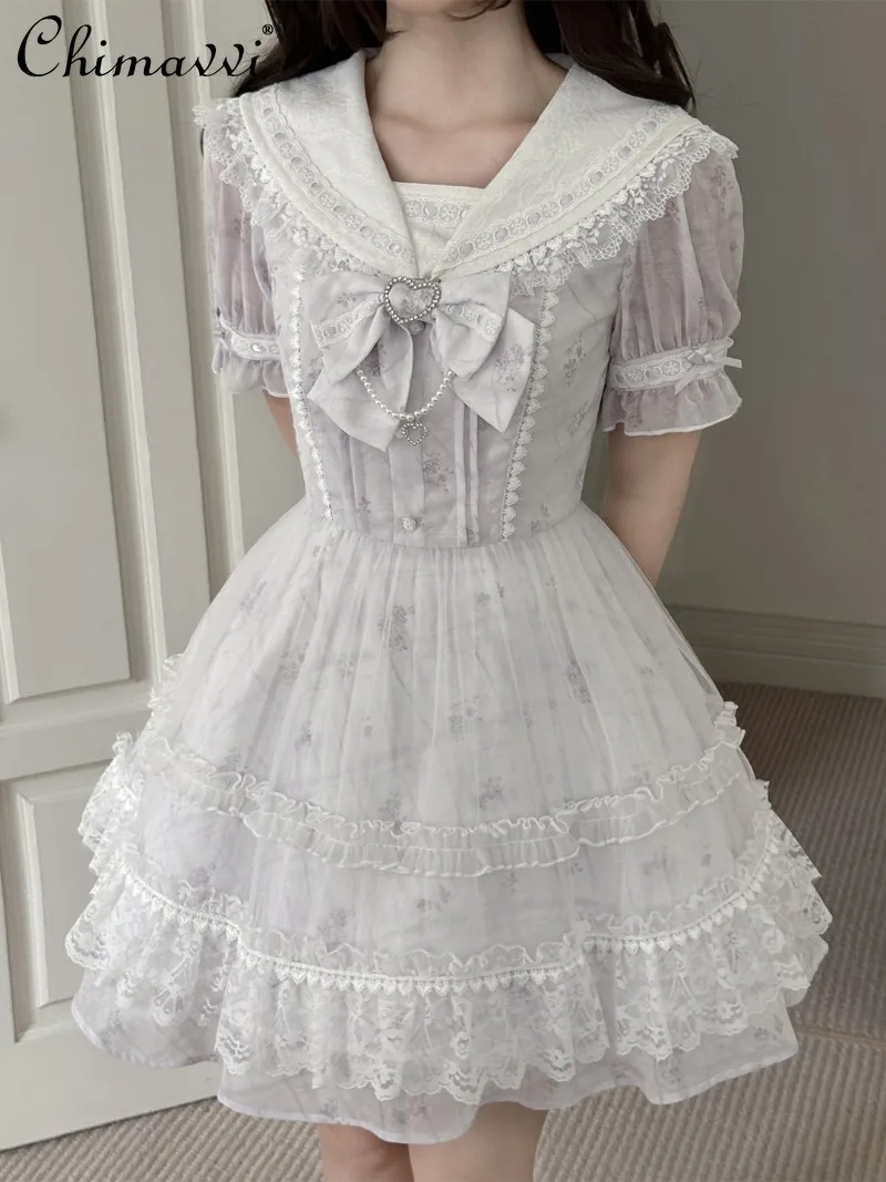 Japanese-style Light Purple Sweet Princess Dress Summer Cute Girls Lace High-waisted Party Short Lolita Cake Dress for Women
Japanese-style Light Purple Sweet Princess Dress Summer Cute Girls Lace High-waisted Party Short Lolita Cake Dress for Women