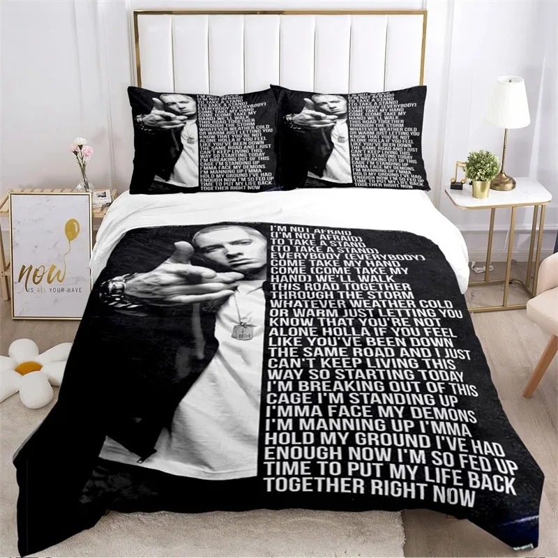 Eminem Hip -hop Singer Print Bedding Sets Exquisite Bed Supplies Set Duvet Cover Comforter Set Bedding Set Luxury Birthday Gift
Eminem Hip -hop Singer Print Bedding Sets Exquisite Bed Supplies Set Duvet Cover Comforter Set Bedding Set Luxury Birthday Gift