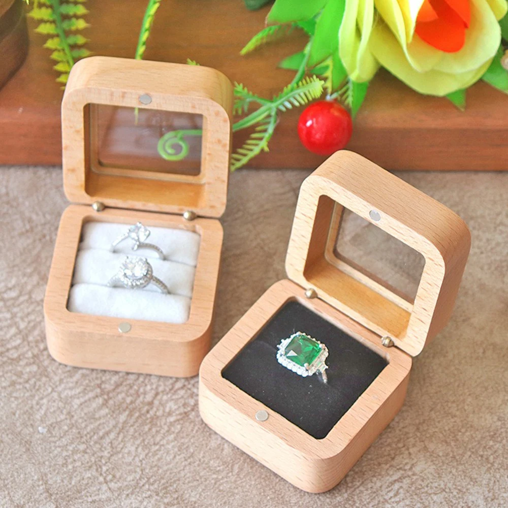 Solid Wood Engagement Ring Display Box Transparent Cover Girl Portable Jewelry Storage Box Flip Cover Wedding Ring Storage Box
Solid Wood Engagement Ring Display Box Transparent Cover Girl Portable Jewelry Storage Box Flip Cover Wedding Ring Storage Box
